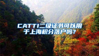 CATTI二级证书可以用于上海积分落户吗？