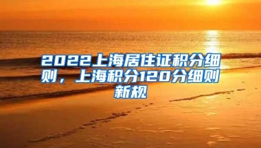 2022上海居住证积分细则，上海积分120分细则新规