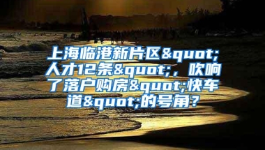 上海临港新片区"人才12条"，吹响了落户购房"快车道"的号角？