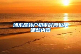 浦东居转户初审时间包括哪些内容