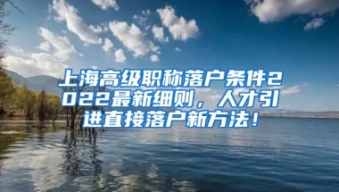 上海高级职称落户条件2022最新细则，人才引进直接落户新方法！