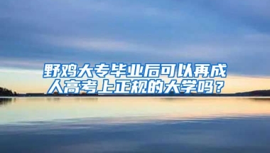 野鸡大专毕业后可以再成人高考上正规的大学吗？