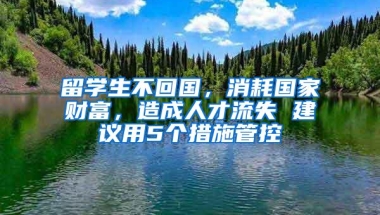 留学生不回国，消耗国家财富，造成人才流失 建议用5个措施管控