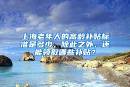 上海老年人的高龄补贴标准是多少，除此之外，还能领取哪些补贴？