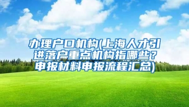 办理户口机构(上海人才引进落户重点机构指哪些？申报材料申报流程汇总)