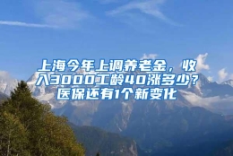 上海今年上调养老金，收入3000工龄40涨多少？医保还有1个新变化