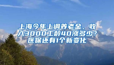 上海今年上调养老金，收入3000工龄40涨多少？医保还有1个新变化