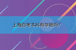 上海自考本科有学籍吗？