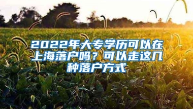 2022年大专学历可以在上海落户吗？可以走这几种落户方式