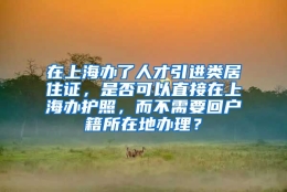 在上海办了人才引进类居住证，是否可以直接在上海办护照，而不需要回户籍所在地办理？