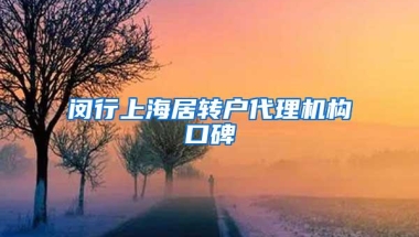 闵行上海居转户代理机构口碑