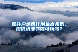 居转户违反计划生育条例，提供承诺书就可以吗？