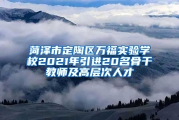 菏泽市定陶区万福实验学校2021年引进20名骨干教师及高层次人才