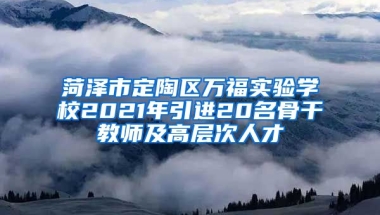 菏泽市定陶区万福实验学校2021年引进20名骨干教师及高层次人才