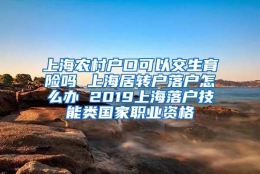 上海农村户口可以交生育险吗 上海居转户落户怎么办 2019上海落户技能类国家职业资格