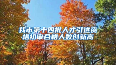 我市第十四批人才引进资格初审合格人数创新高