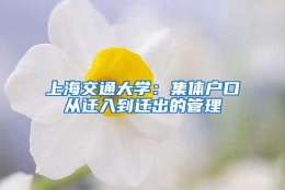 上海交通大学：集体户口从迁入到迁出的管理