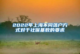 2022年上海不同落户方式对于社保基数的要求