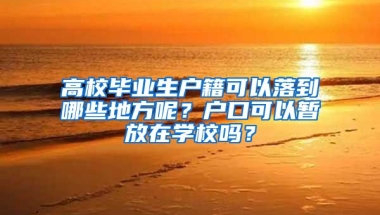 高校毕业生户籍可以落到哪些地方呢？户口可以暂放在学校吗？