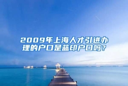 2009年上海人才引进办理的户口是蓝印户口吗？