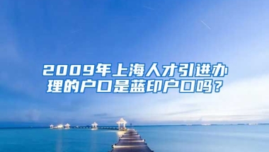 2009年上海人才引进办理的户口是蓝印户口吗？