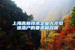 上海高新技术企业人才引进落户的要求和名额