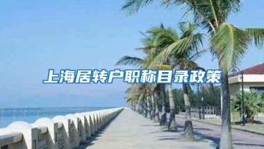 上海居转户职称目录政策