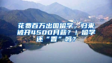 花费百万出国留学，归来被开4500月薪？！留学还“香”吗？