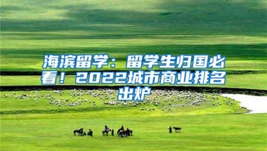 海滨留学：留学生归国必看！2022城市商业排名出炉