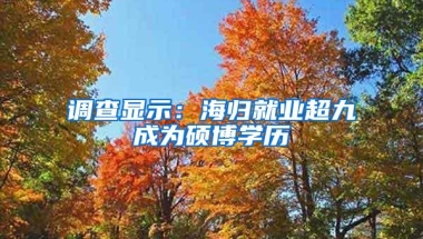 调查显示：海归就业超九成为硕博学历