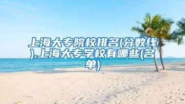 上海大专院校排名(分数线),上海大专学校有哪些(名单)