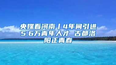 央媒看河南丨4年间引进5.6万青年人才 古都洛阳正青春