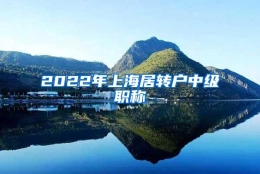 2022年上海居转户中级职称