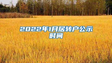 2022年1月居转户公示时间