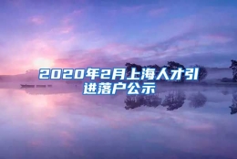 2020年2月上海人才引进落户公示