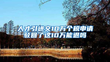 人才引进交10万个税申请驳回了这10万能退吗