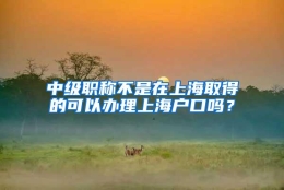 中级职称不是在上海取得的可以办理上海户口吗？