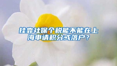 挂靠社保个税能不能在上海申请积分或落户？