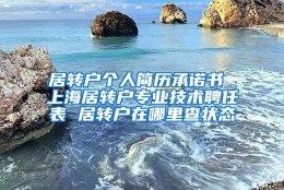 居转户个人简历承诺书 上海居转户专业技术聘任表 居转户在哪里查状态