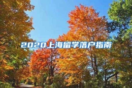 2020上海留学落户指南