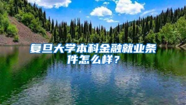 复旦大学本科金融就业条件怎么样？