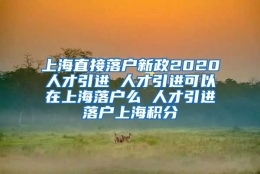 上海直接落户新政2020人才引进 人才引进可以在上海落户么 人才引进落户上海积分