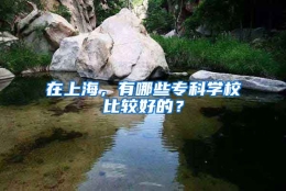 在上海，有哪些专科学校比较好的？