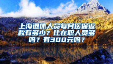 上海退休人员每月医保返款有多少？比在职人员多吗？有300元吗？