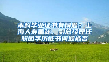 本科毕业证书有问题？上海人寿董秘、副总经理任职因学历证书问题被否