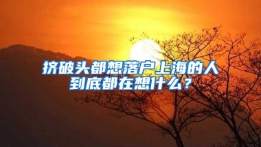 挤破头都想落户上海的人到底都在想什么？