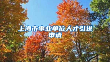 上海市事业单位人才引进申请