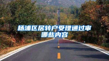 杨浦区居转户受理通过审哪些内容