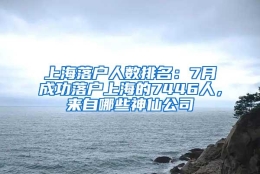 上海落户人数排名：7月成功落户上海的7446人，来自哪些神仙公司