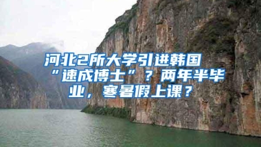 河北2所大学引进韩国“速成博士”？两年半毕业，寒暑假上课？